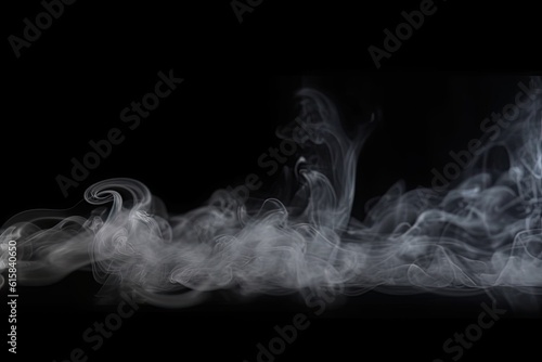 Abstract smoke art. Isolated mist on black background Generative AI illustrations © Thares2020