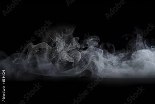 Abstract smoke art. Isolated mist on black background Generative AI illustrations
