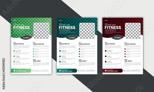 gym flyer template | fitness pamphlet or brochure 