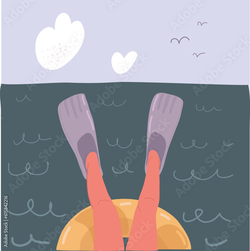 Vector illustration of swimming flippers