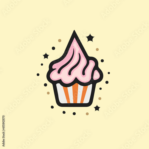 ice vector logo design with light yellow background