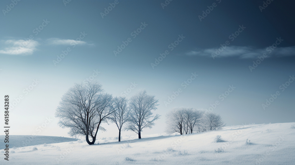 ai generated illustration  winter tree Stylish landscape