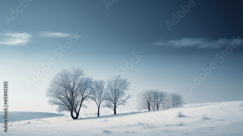 ai generated illustration  winter tree Stylish landscape © maylim