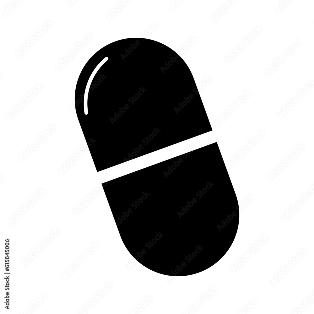 Pill icon. Vector illustration. stock image. Pill icon. Vector illustration. stock image.