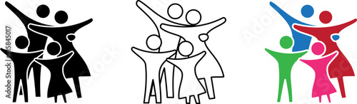 Happy family icon , vector illustration