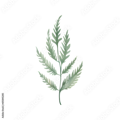 Watercolor of leaves isolated on transparent background