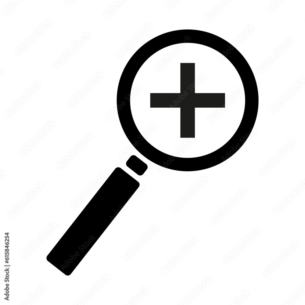 Zoom in icon for web site. Vector illustration. stock image. Zoom in icon for web site. Vector illustration. stock image.