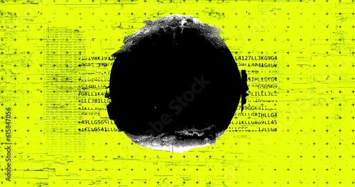 Skull in cyberpunk style on the background of program code and grunge effect. Motion design fun animation. Art collage, magazine style. Suitable for use in vj and misic videos. 