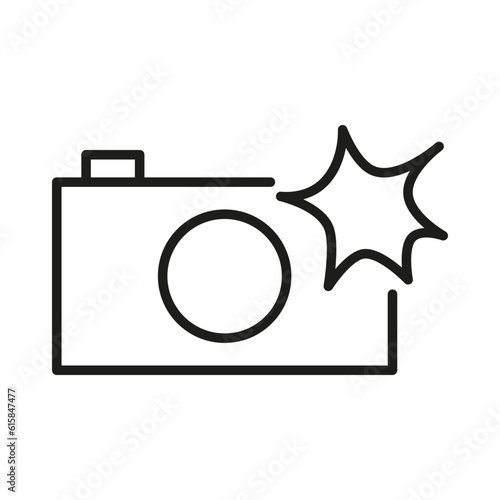 camera with flash icon, photo shot light, professional paparazzi concept. Vector illustration. stock image.