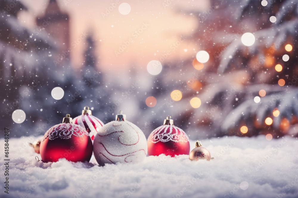 Fototapeta premium Christmas winter Background Xmas Ai generative