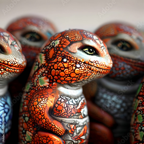 Agama Lizard Nesting Dolls Illustration