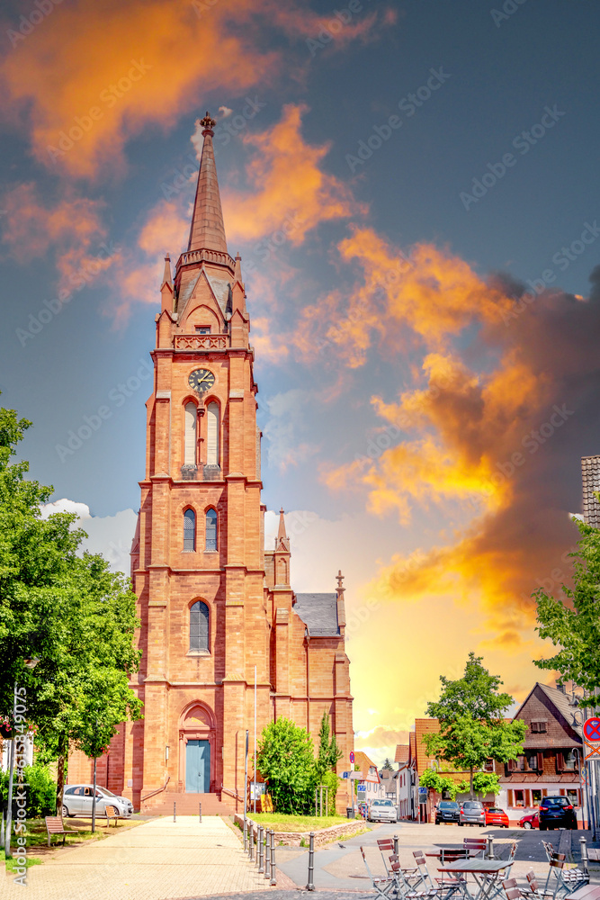 Kirche, Altstadt, Langen, Hessen, Deutschland 