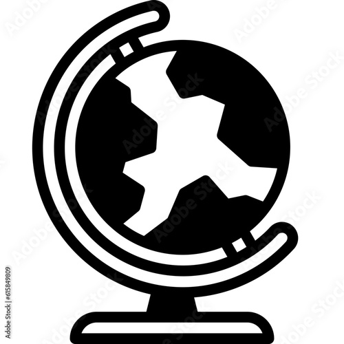 earth globe solid line icon