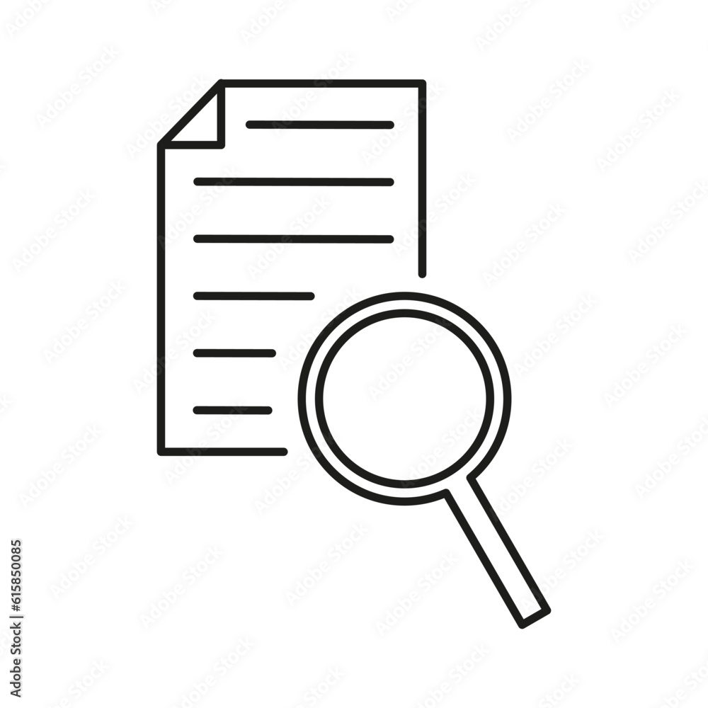 Document inspection icon. Vector illustration. stock image. Document inspection icon. Vector illustration. stock image.