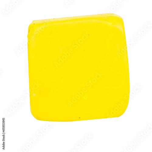 plasticine yellow square isolated on white background single one © chercvc999
