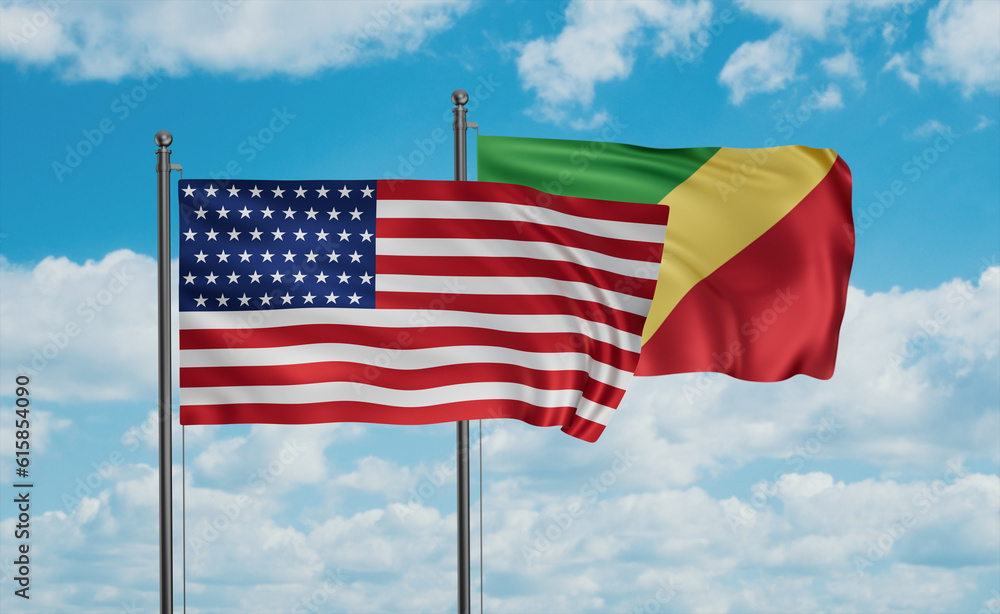 Congo and USA flag Congo and USA flag