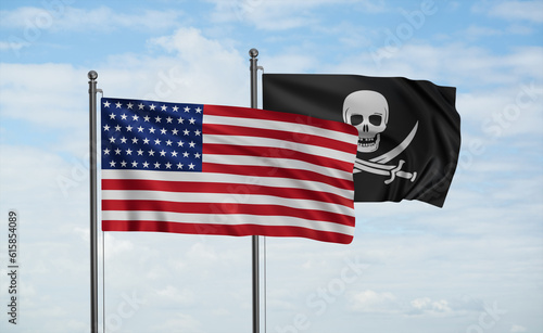 Pirate and USA flag