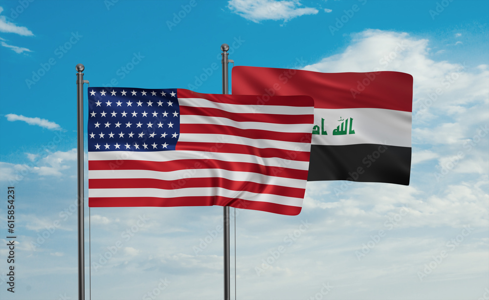 Iraq and USA flag Iraq and USA flag
