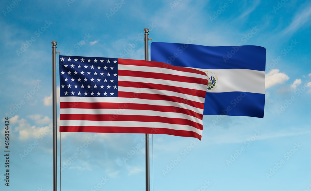 Obraz premium Salvador and USA flag