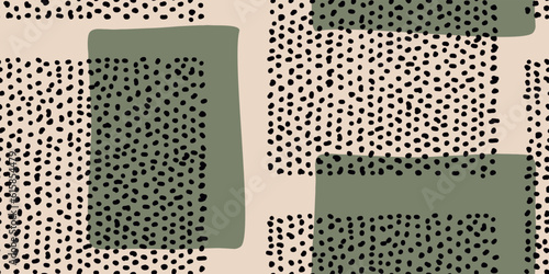Modern minimal abstract brush shapes pattern. Collage contemporary print. Fashionable template for design