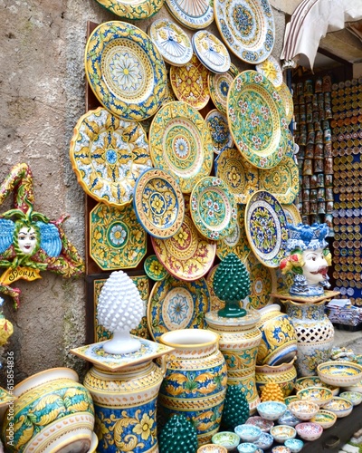 Display of Sicilian Ceramics in Erice Sicily, Italy