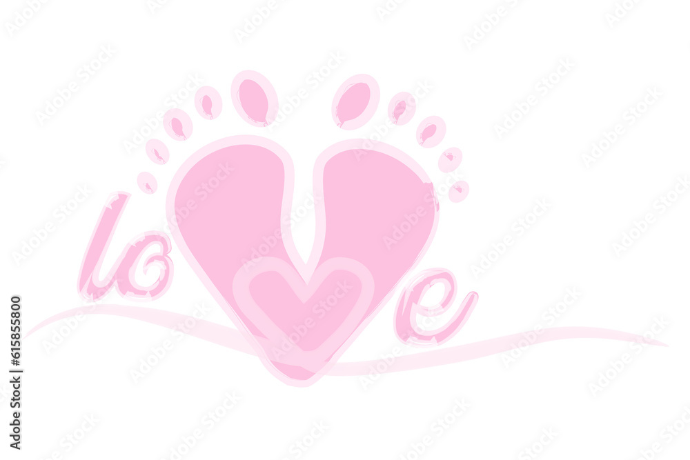 Children's background with footprints of a baby's feet Children's background with footprints of a baby's feet