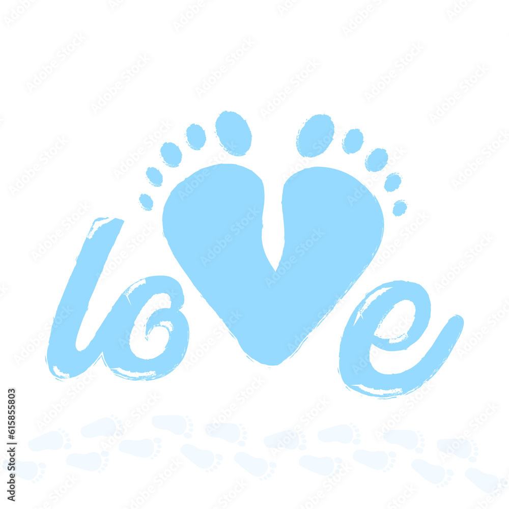 Children's background with footprints of a baby's feet Children's background with footprints of a baby's feet