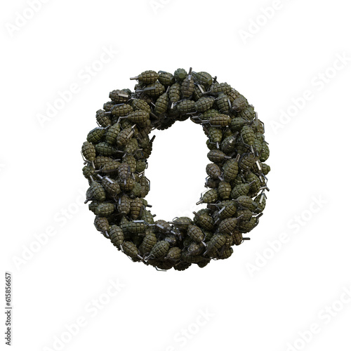 Army Granades 3D Alphabet or PNG Letters photo