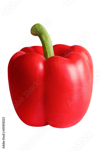 Red paprika isolated on transparent background.