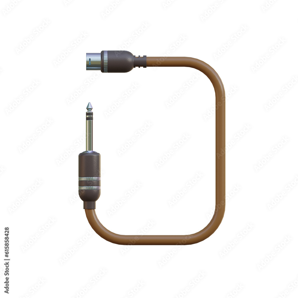 Audio Cable 3D Alphabet or PNG Letters Audio Cable 3D Alphabet or PNG Letters