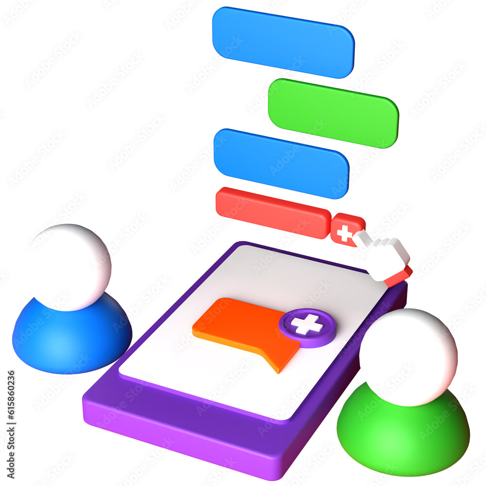 3d rendering of add chat illustration with transparent background 3d rendering of add chat illustration with transparent background