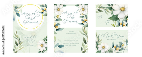 colorful colourful floral flower vector elegant hand drawing wedding invitation floral design watercolor © SyahCreation