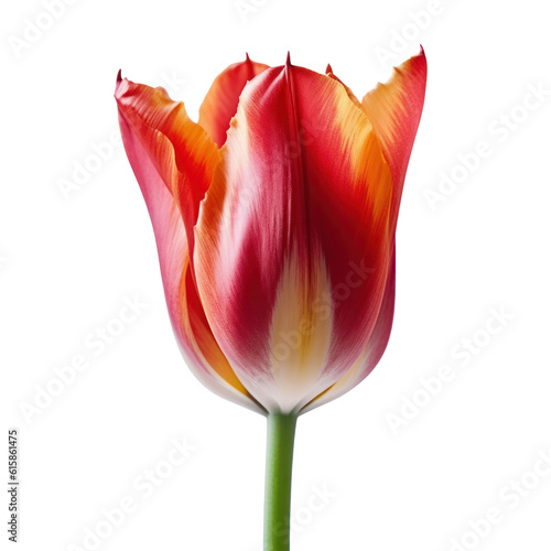 red tulip isolated on transparent background cutout