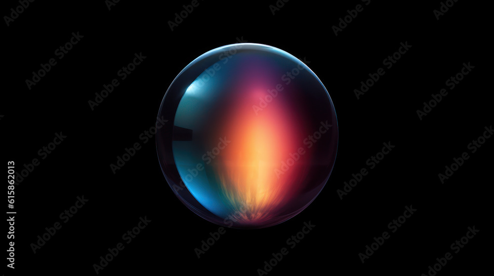Solitude's Embrace: A Close-Up of a Solo Orb on a Black Background. Generative AI Solitude's Embrace: A Close-Up of a Solo Orb on a Black Background. Generative AI
