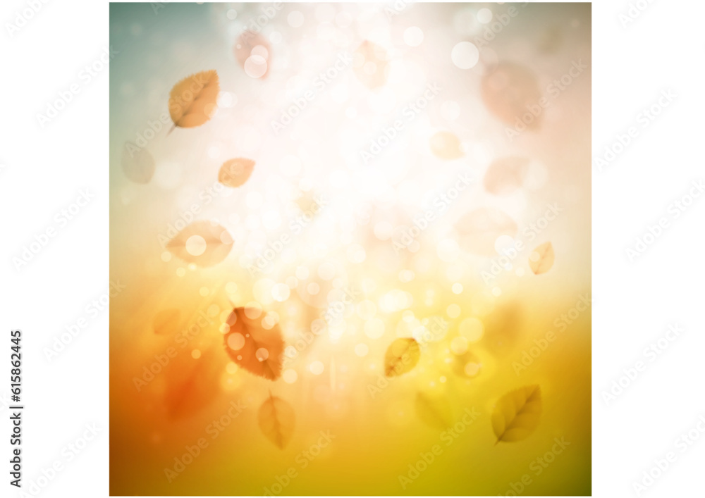Abstract autumn background with leaves bubbles and sun light, flare Abstract autumn background with leaves bubbles and sun light, flare