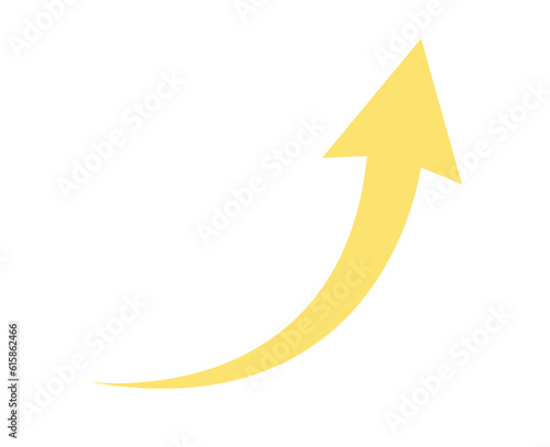 yellow curved arrow graph on white background png file type