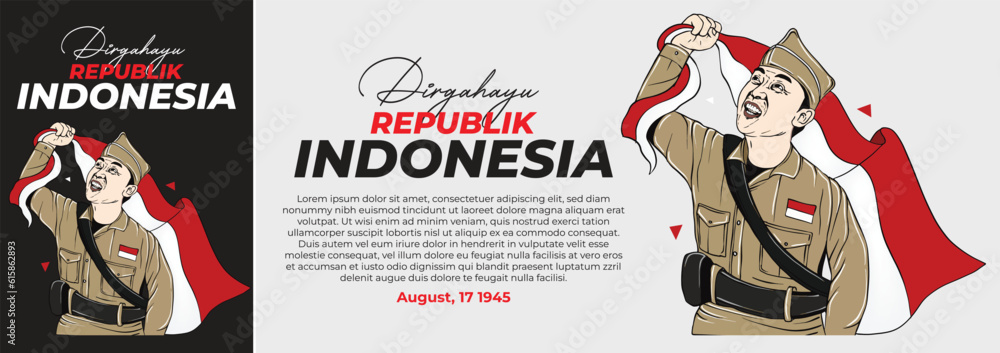 Obraz premium Independence Day Indonesia Banner Background Vector EPS 10