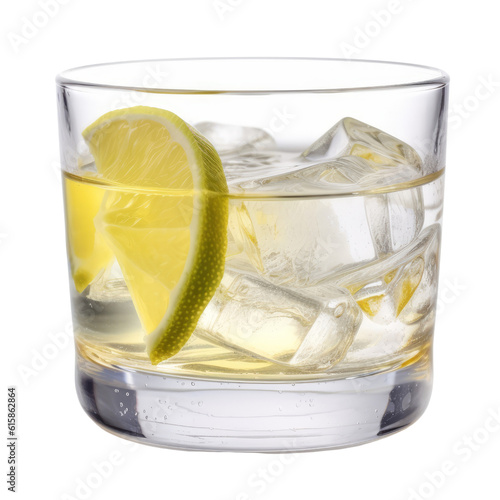 glass of lemonade isolated on transparent background cutout