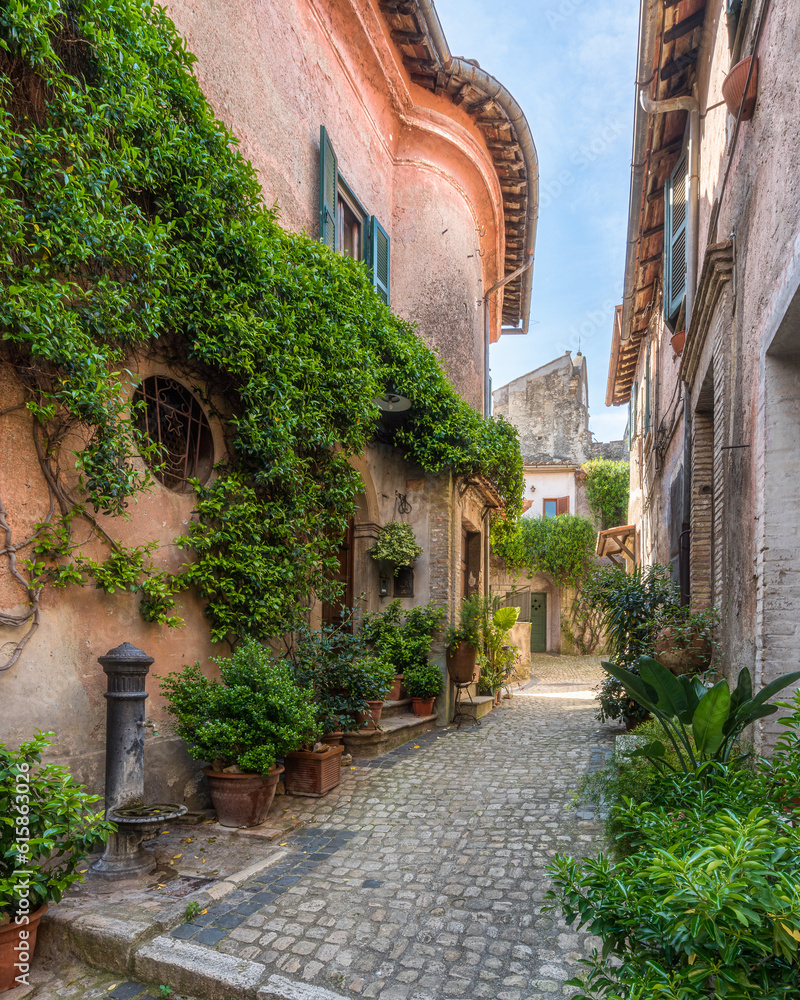 Scenic sight in the beautiful village of Nazzano, Province of Rome, Lazio, Italy.
