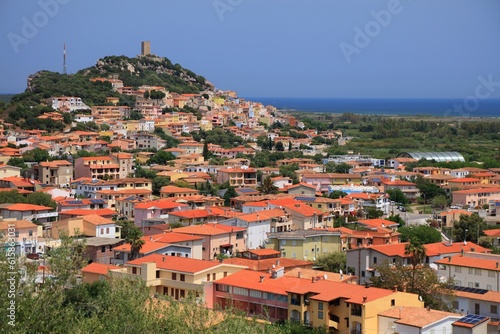 Posada town skyline in Sardinia, Italy. Posada in Province of Nuoro. photo