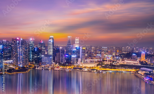 Singapore city skyline at twilight, View of Marina Bay  © CK