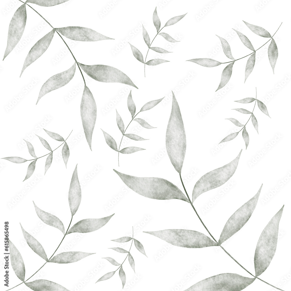 Naklejka premium seamless background with leaves