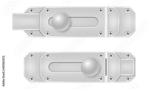 metal latch for closing doors vector illustration