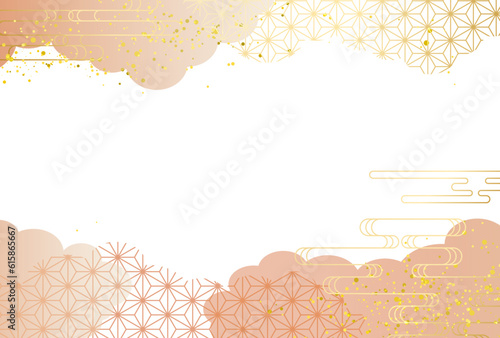 秋　和柄　金・高級感・雲　背景　敬老の日　お歳暮