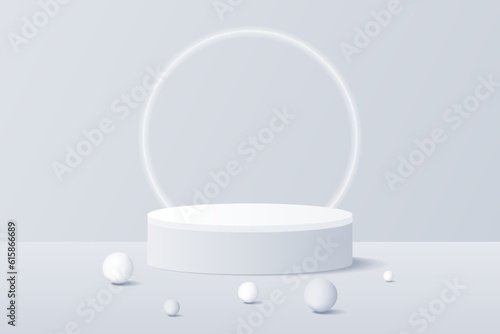 3d background products display podium. background vector 3d rendering with podium. stand to show cosmetic product on podium 3d. Stage showcase on pedestal display white background studio