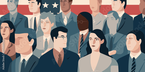 An assembly of politicians; a vector illustration