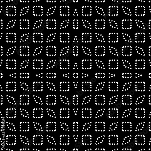 Background with abstract shapes. Black and white texture. Monochrome repeating pattern  for decor, fabric, cloth.