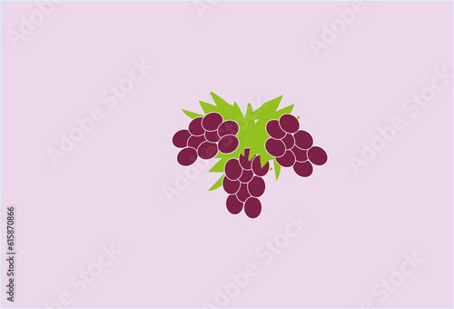 Purple grapes on light purple background