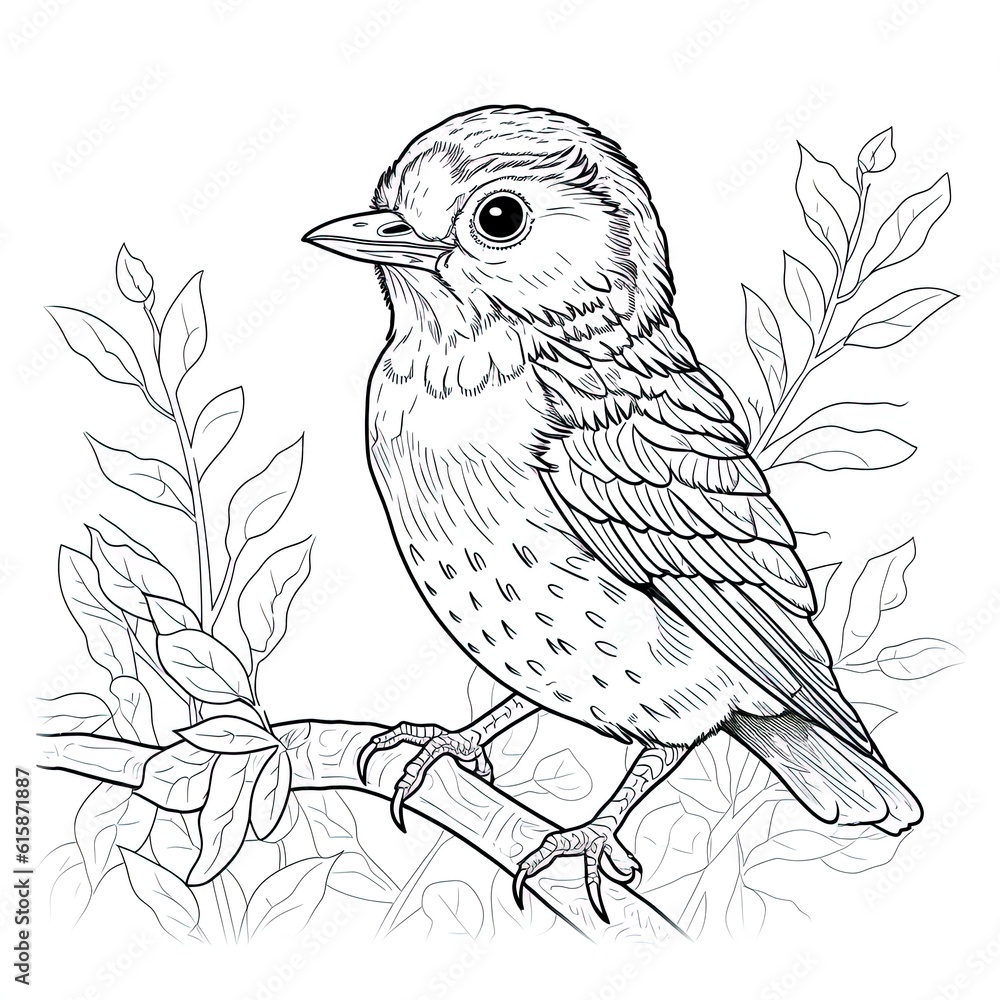illustration of the bird liner art. Generative AI illustration of the bird liner art. Generative AI
