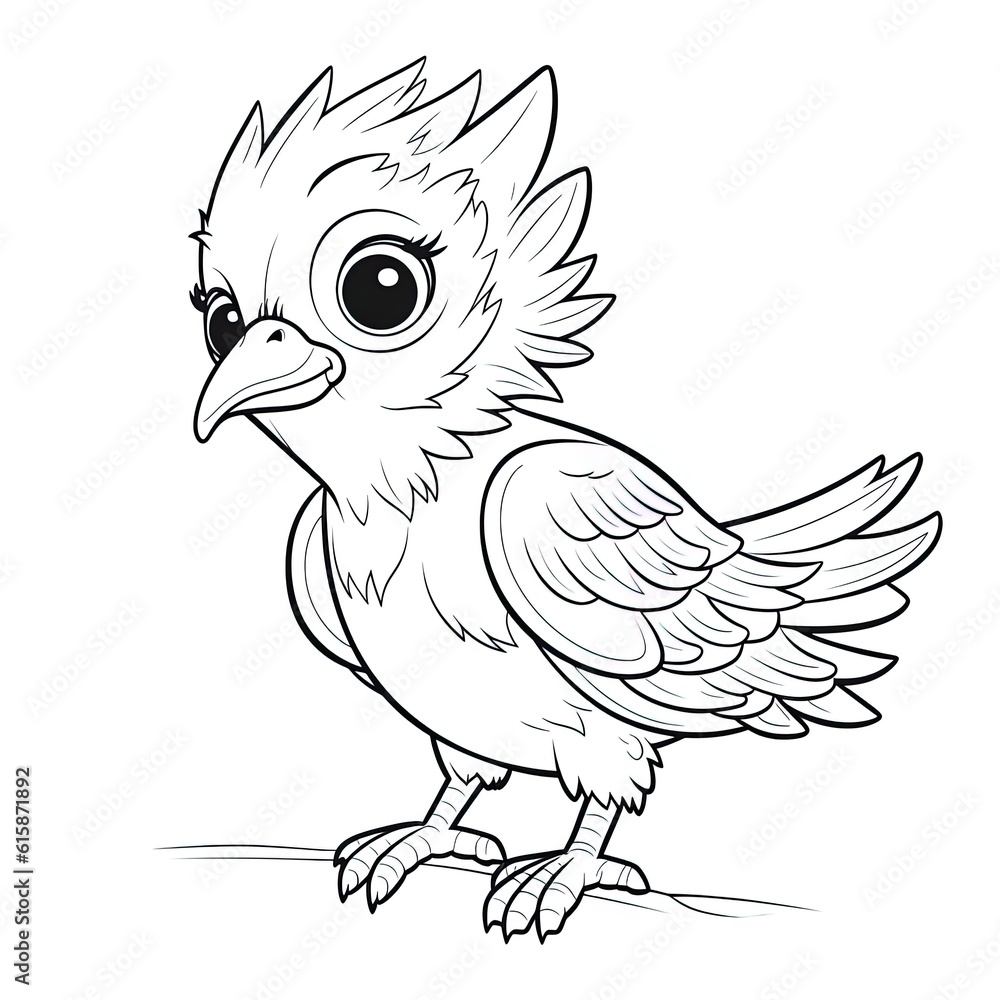 illustration of the bird liner art. Generative AI illustration of the bird liner art. Generative AI